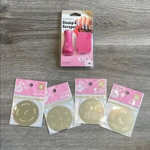 NEW Konad stamp & scraper + four image plates